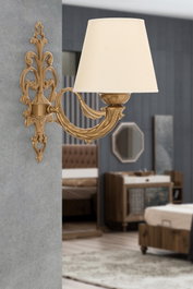 Opviq Lily Lámpara de Pared Crema y Dorado